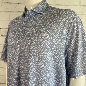 RLX Ralph Lauren Shirt Men's Large Polo Wicking Blue Floral Golfing